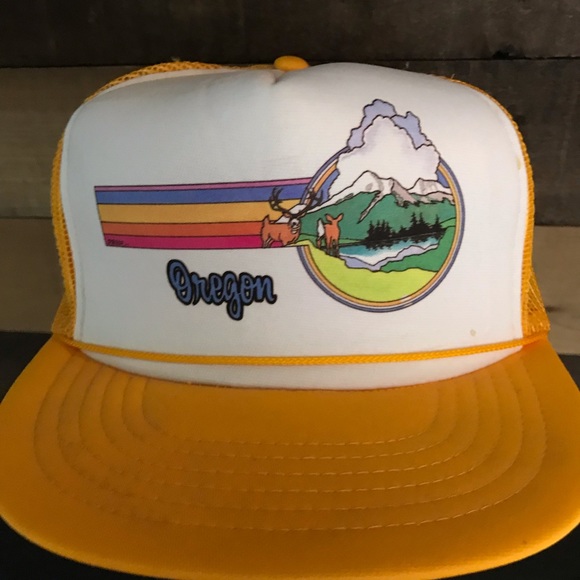 Vintage state of Oregon trucker hat yellow rare - Picture 2 of 8